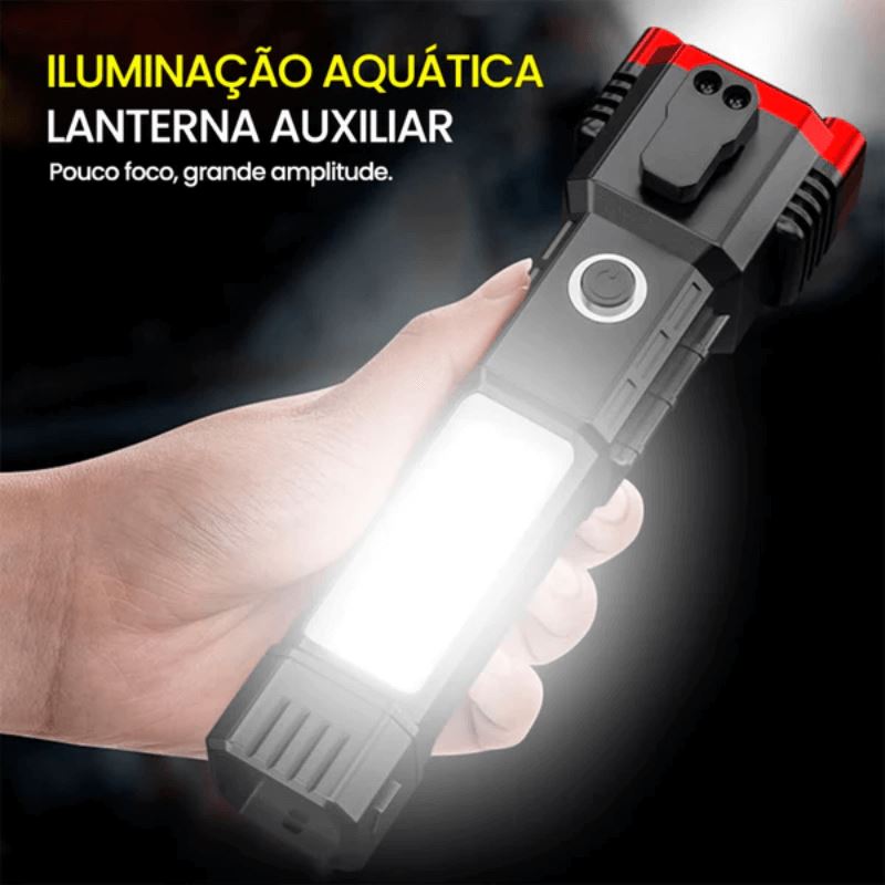 Lanterna Tática 4 em 1 | Ultra Potente e Indestrutível